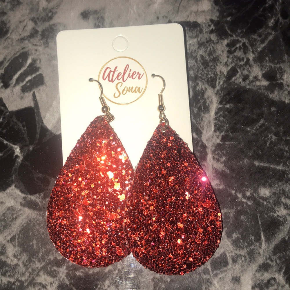 Teardrop Glitter Earrings